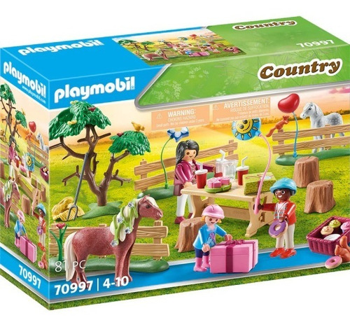Playmobil 70997 Country Cumpleaños En La Granja Poni Caballo