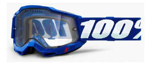 Goggle 100% Accuri 2 Enduro Mtb Blue Clear Vented Dual Panel Color Del Armazón Azul Talla Adulto