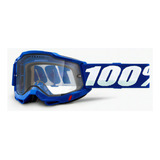 Goggle 100% Accuri 2 Enduro Mtb Blue Clear Vented Dual Panel Color Del Armazón Azul Talla Adulto
