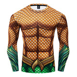 Playera De Manga Larga Aquaman Ropa Deportiva Para Hombre