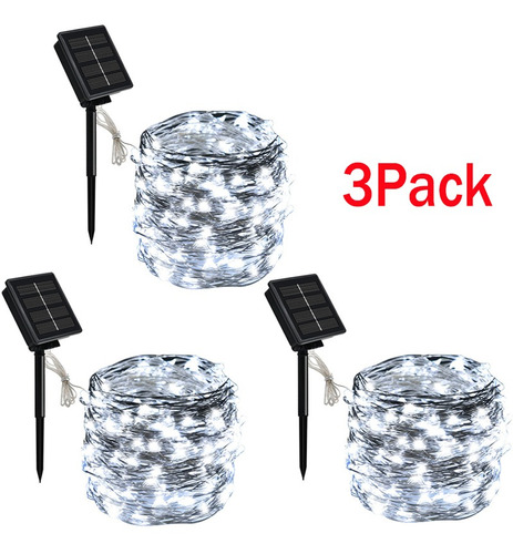 3 Paquetes De Luces Solares Decorativas Tira De Led De Navid