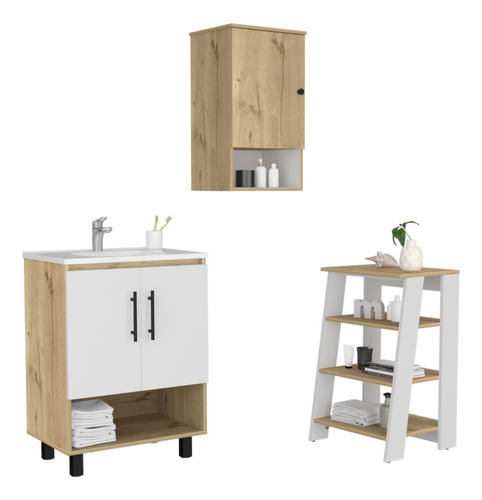 Mueble Lavamanos+ Mueble Optimi + Mueble Boti - Duna/blanco