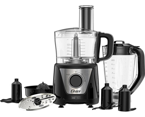 Multiprocessador De Alimentos Black 7 Em 1 Oster 220v