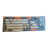 Keycaps Español 124 Teclas Pbt Ansi Iso Naranja Gris Blanco