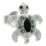 Arete Tortuga Verde 100% Plata Fina .925 Mujer Regalo 