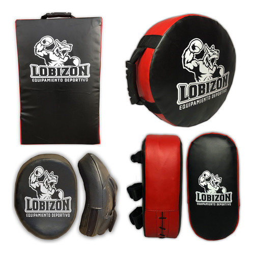 Combo Escudos Proteccion Pad Pao Potencia Box Kick Mma Muay 