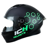 Casco Integral Ich 503-sp Royalty Ngr-vd Visor Transparente