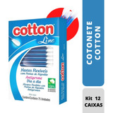 Hastes Flexíveis - Cotton Line - Kit 12 Caixas