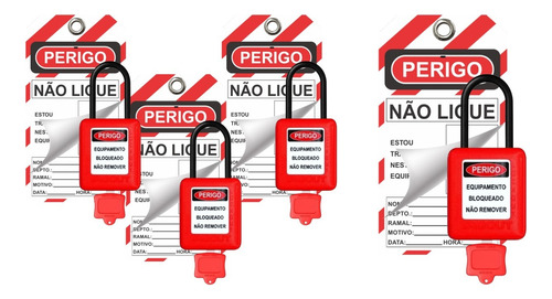 Cadeado Bloqueio Loto Nr10 + Cartão De Identificação 8 Itens