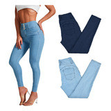 Pantalón Leggins Tipo Jeans Elástico De Mujer