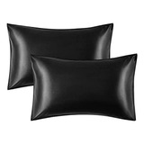 Fundas De Satin Para Almohadas - Gris Oscuro (set De 2)