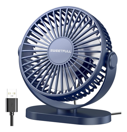 Sweetfull Ventilador De Escritorio Usb Pequeño Y Silencioso 