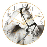 Reloj De Pared De Mármol Con Patrón De Cabeza De Caballo De