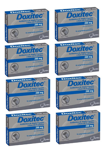 08 Caixas Doxitec 200mg Com 16 Comprimidos Syntec