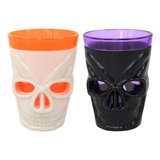 Pack 3 Vasos Shot Decorativos Halloween Con Luz Taza Calaver