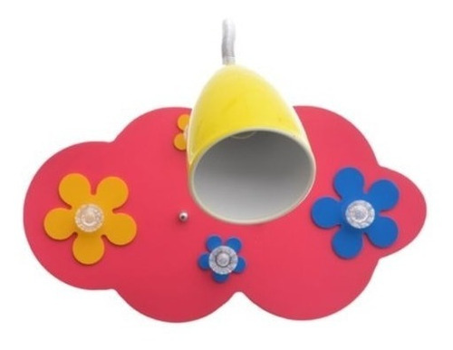 Lampara Aplique Pared Led Infantil  Rosa Flores Pilar