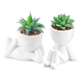 Conjunto De 2 Plantas Falsas Plantas Suculentas Artific...