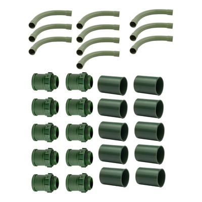 Kit Pvc Pesado Eléctrico 3/4: 10 Curva Codo + 10 Conector Rosca + 10 Cople