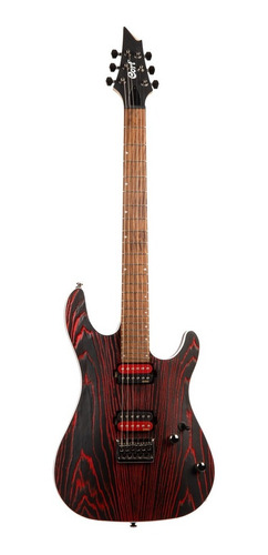 Guitarra Cort Kx300 Etched Emg Etched Black Red Ebr