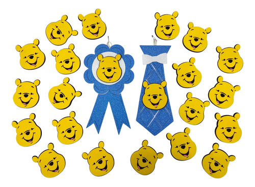 Paquete 20 Winnie Pooh De Fomi Tamaño Distintivo Baby Shower | MercadoLibre