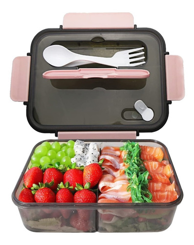 Lunch Box Fiambrera Con Cubiertos 1100ml Gran Capacidad