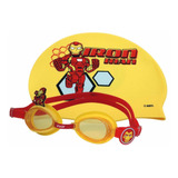 Set De Natación Marvel Iron Man Kids Google + Gorra Voit