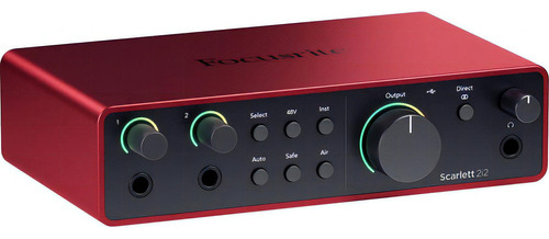 Interface De Áudio Focusrite Scarlett 2i2 Usb-c De 4ª Geração, Cor Vermelha