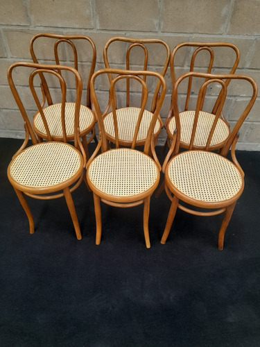 Antiguo Juego De 6 Sillas Thonet Mod 45 Originales C/ Sello