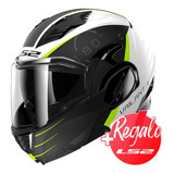 Casco Abatible Ls2 Valiant Il Codex  Blanco Negro 