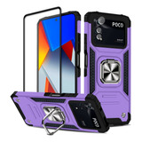 Funda Xiaomi Poco Redmi Uso Rudo Case + Kit 2 Micas Cristal