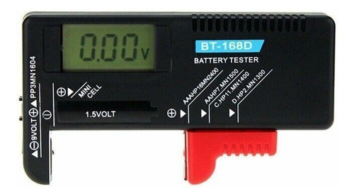 Tester Probador Pilas  Baterias 9v 1.5v 3v Digital Bt-168