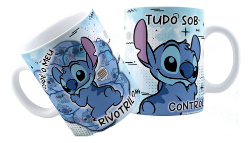 Caneca Stitch Cadê O Meu Rivotril? - Porcelana 325ml Md27