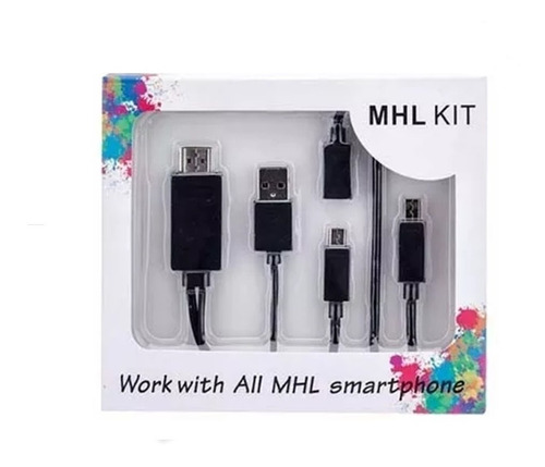 Kit Mhl Cable Adaptador Micro Usb V8 A Hdmi