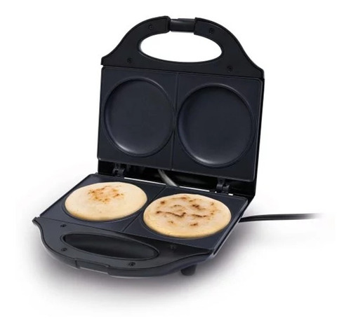 Arepa Maker Sanduchera Pancake Redonda Doble Home Elements Color Negro