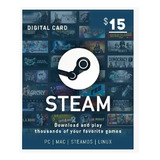 Gift Card Steam 15 Usd Argentina 