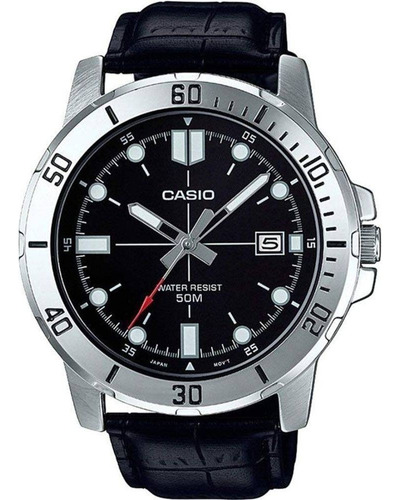 Relógio Casio Masculino Collection Couro Mtp-vd01l-1evudf-br Cor Da Correia Preto