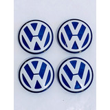 Centros De Rin Volkswagen 65mm Azul/ Bco.bora Golf Jetta