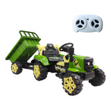 Tractor Eléctrico Montable Con Remolque Y Control Remoto