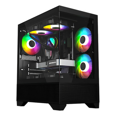 Gabinete Aletronix Gamer Vidro Temperado Placa Mãe Atx Micro Atx Mini Itx 2 Entradas Usb Cor Preto Sem Fan Inclusa Lc-cb-heydar