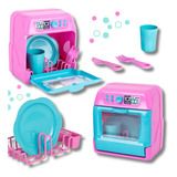 Kit Infantil Cozinha Menina Lava-louças De Brinquedo E Acess