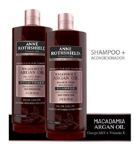 Shampoo Y Acondicionador Vegano Anne Rothshield Argan Oil