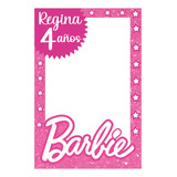 Marco Personalizado Barbie De Fotos Para Fiesta 120 X 80 Cm