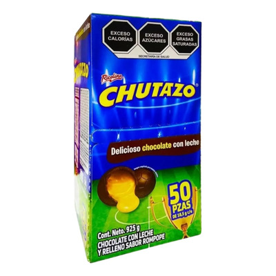 Chutazo Ricolino Chocolate Relleno Rompope 50pzs 925g