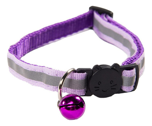 Collar Para Gatos Mr. Pets, Reflectante, Ajustable Color Morado Tamaño Del Collar Unitalla