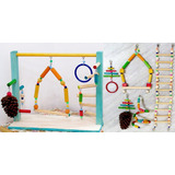 Brinquedos Calopsita - Playground + Kit Gaiola - Combo - A