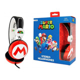 Audífonos Stereo Otl Super Mario Color Rojo