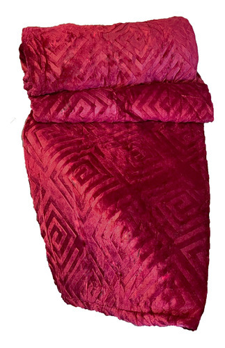 Cobertor Manta 1,80x2,40 Flannel Embossed Antialérgico Casal Cor Malbec