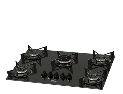 Fogão Cooktop Fischer 5q Fit Line Gás Mesa Vidro