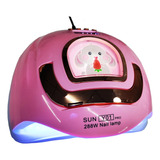 Cabines Profissional Sun Y01 288w P/ Unhas De Gel Led Uv Cor Rosa