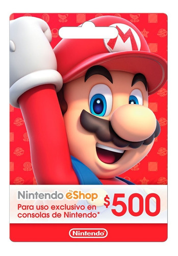 Tarjeta De Regalo Nintendo Eshop $500